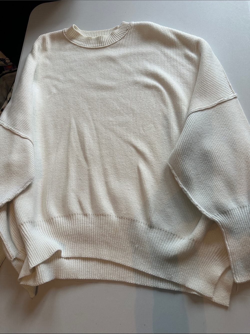 Classic Cream Crewneck Sweater